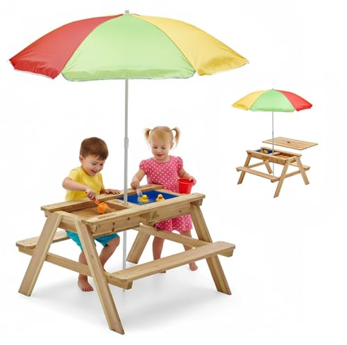 Plum Surfside zand Water picknicktafel met Parasol