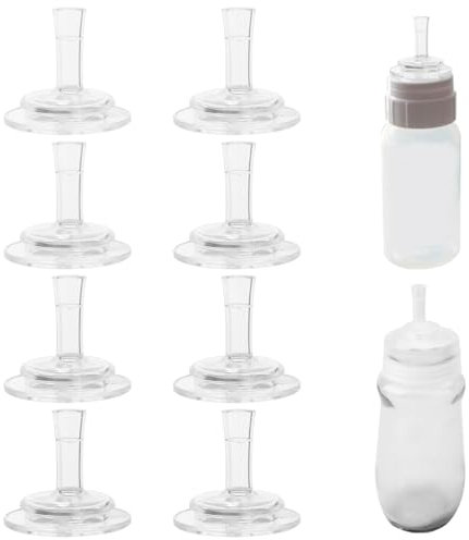 Lyreh 8pcs Nipples for NUK Sippy Straw Cup, Silicone Reusable Baby Bottle Replacements Soft Nipples Practical No Leakage Drinking Tools Suitable for NUK Sippy Cup