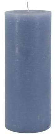 Chic Antique Macon rustikale Stumpenkerze Kerze Antik Altarkerzen 100% Paraffin Lange Brenndauer Sky Blue, 25x10 cm