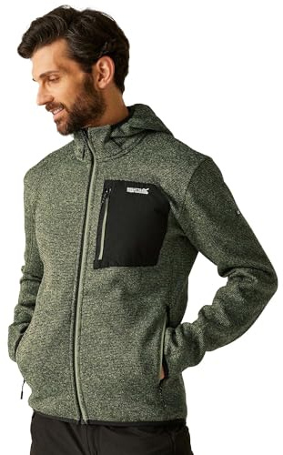 Regatta Mens Hood Newhill Full Zip Fleece Top