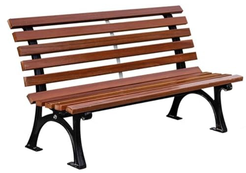 zxhrybh Gartenbank für Draußen Wetterfeste Holzlatten mit Gebogener Rückenlehne Gusseisenrahmen für Veranda Hof und Garten(47.2in/120cm)