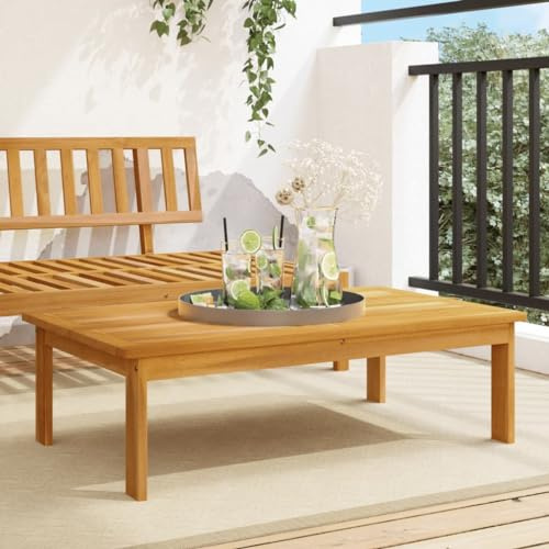 kithwjll Gartentisch 100x60x30 cm Massivholz Akazie, geölt, wetterfest, für Garten, Balkon & Terrasse, robuste Outdoor-Tischplatte