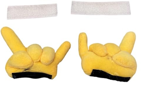 Motorrad Helm Deko Accessoires,Plüsch Gelbe Hand Lustige Gesten Ornament Dekoration | Helm Dekoration für Männer und Biker | Für Männer, Frauen Und Jugendliche, Die Gerne Mit Dem Fahrrad Fahren, Biken
