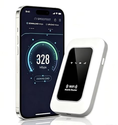 5G MiFi – Portable Mobile WiFi Router, SIM Card Hotspot, Ultra-Fast Internet up to 300 Mbps, Pocket-Sized Travel Modem, Connects Up to 10 Devices, Ideal for Travel & Remote Work (Small)