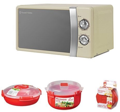 Russell Hobbs RHMM701C Manual Microwave and 3-Piece Sistema Microwave Cooking Set