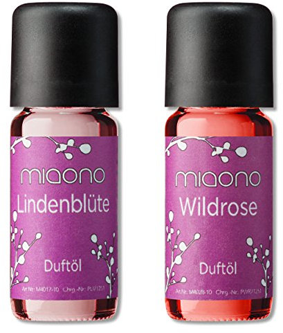 Duftöle von miaono - Wunderbare Welt der Düfte - Aromaöle für himmlichen Raumduft (Rose-Lindenblüte, 2er Set 2x10ml)