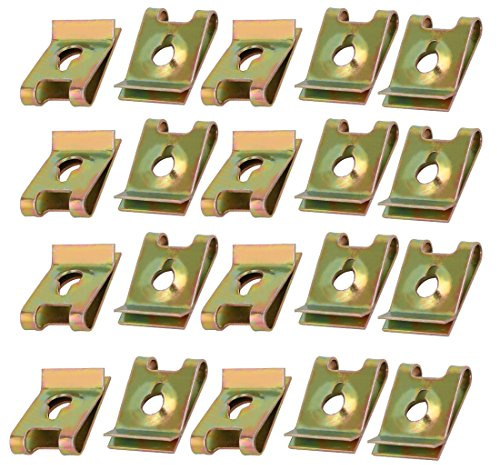 Sourcingmap 20pcs Speed Fastener U Nut Clip Brass Tone for M5 / ST4.8 Screw Bolt