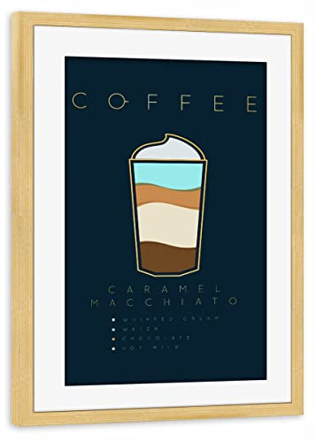 artboxONE Poster mit Rahmen Kiefer 60x40 cm Coffee Caramel Macchiato von Anna Kozlenko - gerahmtes Poster