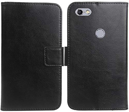Gukas PU Leder Tasche Hülle Für TP-Link Neffos C9A 5.45 Handy Flip Design Brieftasche mit Karten Slots Schutz Protektiv Case Cover Etui Skin (Farbe: Schwarz)