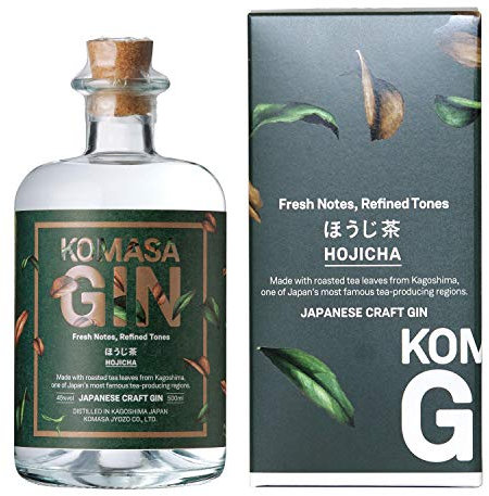 Komasa Gin, Hojicha Gin, japanischer Gin mit geröstetem Grüntee aus Kagoshima, Wacholderbeere und japanische Zypresse als weitere Botanicals alc. 45% vol., 500ml