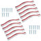 Frolahouse 10pcs Kommode Schubladengriffe, Moderne Tür Schrank Küche Möbelgriff Knöpfe - Zine-Alloy Grind Strass Crystal Türgriffe (Rot,CC: 128mm)