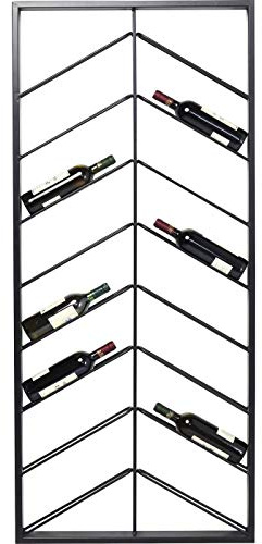 Kare Design Wall Wine Shelf Bistro Double, Black, Steel, Hanging Wine Rack for Bottle, 70x160cm, Industrial Style, Wall Decor, Room Decor. Home Decor for Living Room, Kitchen