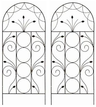 Selections Pack of 2 x Leaf Design Metal Garden Trellis (120 x 50 Centimeter)