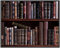 Wallario Wandbild - Bücherregal mit Alten Büchern in Premiumqualität, Poster mit schwarzem Rahmen, Größe: 40 x 50 cm