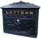 GETZ MSYO Briefkasten Groß Antik Postkasten Antik Vintage Oxidfarbe Gusseisen für Wandmontage Horse Abschließbar, Vintage Gold/Schwarz (36x32,8x9cm)