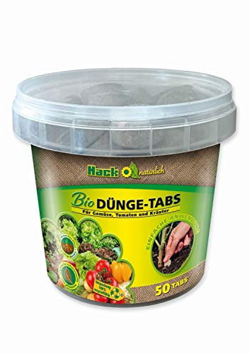 Hack Bio Dünge Tabs 50 Tabletten im Eimer für Gemüse Tomaten Kräuter Ganzjährig