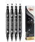 QUEMISS Ink Eye Liner GeflüGelter Eyeliner GeflüGelter FlüSsiger Eyeliner Wasserdicht Und Langlebig 4 Doppelendige Stifte Kajalstift Geeignet FüR Katzenaugen