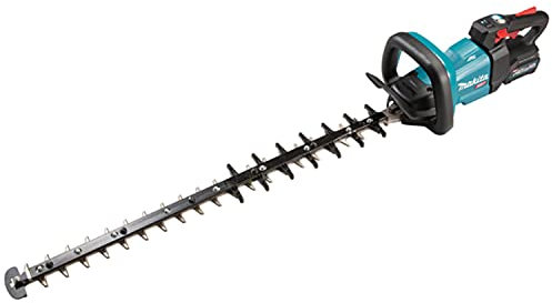 Makita UH007GD202 40V Max Li-ion XGT Brushless 75cm Hedge Trimmer complete with 2 x 2.5 Ah Batteries, Charger and Interchangeable Adapter Set
