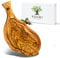 SOLTAKO Olivenholz Steakbrett mit Saftrille The Smokey BBQ 43-45 cm, Schneidebrett aus Oliven Holz mit Griff