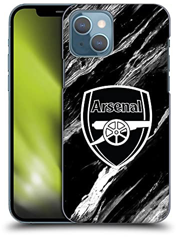 Head Case Designs Officially Licensed Arsenal FC Marble Crest Patterns Hard Back Case Compatible With Apple iPhone 13