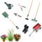 Miniatur Puppenhaus Set 8 Stück,Mini-Puppenhaus-Set,Gartengeräte,Gummistiefel,Gießkanne,Spaten, Stößel, Rechen, Wagen, Wasserkocher, Schere, Schaufe,Mini-Ornament Garten Möbel