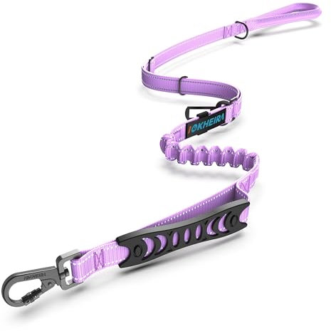 Iokheira Cadena para Perros, Longitud Ajustable Desde 3 pies/5 pies, Correa de Entrenamiento con Mango Acolchado Suave para Perros Grandes y medianos con antipulsión para la absorción de Impactos