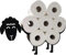 Marita Support de papier toilette en forme de mouton en métal noir pour 7 rouleaux