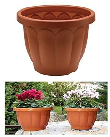 OISE ART STORE Trade Shop - Vaso Fioriera Classico Diametro 20 Cm in Plastica per Piante Fiori da Esterno