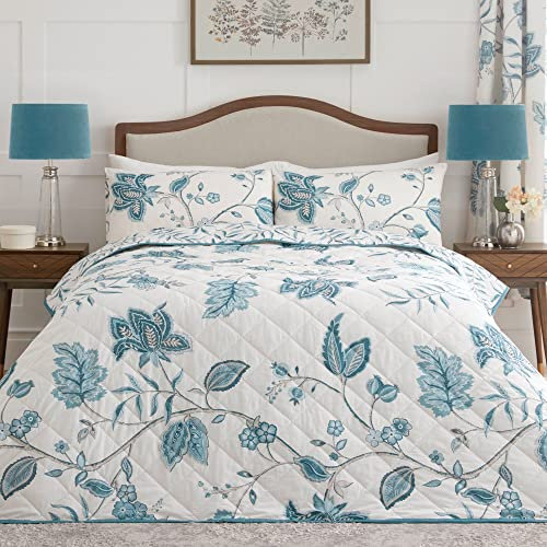 Dreams & Drapes Design - Samira - Quilted Bedspread - 200cm X 230cm in Teal