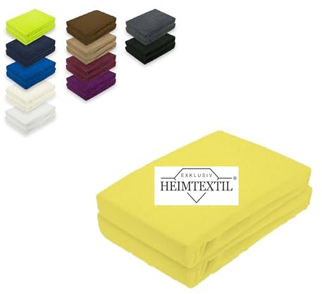 EXKLUSIV HEIMTEXTIL Frottee Spannbettlaken Rundumgummizug Marke Doppelpack 70 x 140 cm Gelb