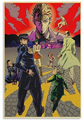 YYKG Sur Toile Avec De Dessin Animé Jojo Bizarre Abenteuer Poster Dekorative Malerei Leinwand Wandkunst Wohnzimmer Poster Schlafzimmer Gemälde 50 x 75 cm