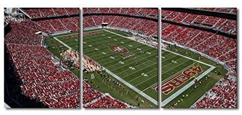 3-teiliges Wandkunst-Dekorgemälde auf Leinwand, Levi's Stadion, Bilder für Zuhause, Wände, Fußball/Fußballstadion, Büro, Wandkunst, Fußballspiel, Kunst, gerahmt, modernes Kunstwerk für Wohnzimmer,