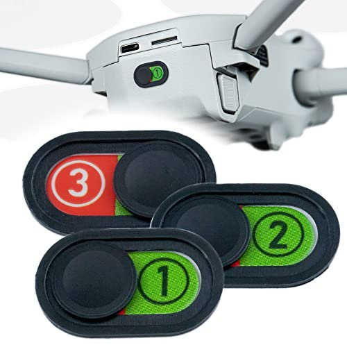 Obtile ChargeSlider kompatibel mit DJI Mini 4 Pro, Neo und weiteren Drohnen, Ladungsanzeiger für Drohnenbatterie 2 in 1 Batterieindikator und Nummerierung, 3 Stück (Schwarz)
