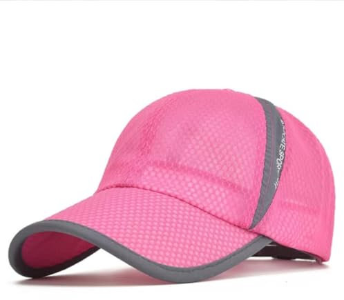 JIAHG Casquette de baseball pour homme - Casquette d'été - Protection UV - Séchage rapide - Unisexe - Pour l'extérieur, le sport et les voyages, Rose maille, 54/61 cm