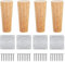 Lot de 4 Pieds De Meuble Bois,Pieds Coniques, Pieds De Table en Bois de Chêne Naturel Rond avec Vis pour DIY Meuble Sofa Fauteuil Canapé Lit Chaise Placards,Table De Nuit, Armoire, Tiroir(15 cm)