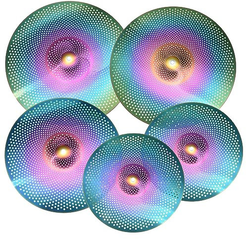 sourcing map Juego de platillos silenciosos de 14 pulgadas, 16 pulgadas, 18 pulgadas, 20 pulgadas, platillos de práctica de bajo volumen con bolsa (paquete de 5)