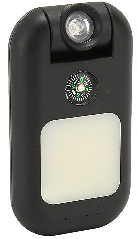 Jectse Notfall-Taschenlampe, 1000 Lm COB-Taschenlampen mit 4 Lichtmodi, 1500 MAh Wiederaufladbare Taschenlampen, Tragbares Handy-Ladegerät, Kompass für Outdoor-Camping, Angeln,