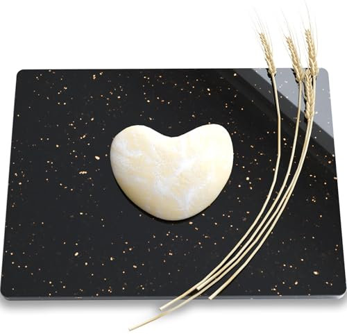 DACHUN Schneidebretter aus natürlichem schwarzem Granit für die Küche, 40,6 x 50,8 cm, mit rutschfesten Füßen, für Kuchenteig, große Marmorstein-Gebäckplatte