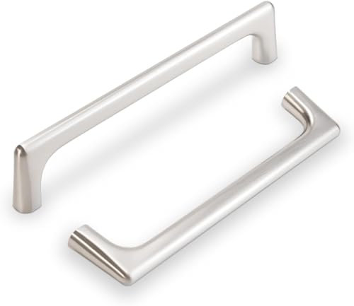 SYZOW 6 Stück Schrankgriffe Gebürsteter Nickel Möbelgriffe Küchengriffe Gebürsteter Nickel- Griffe Möbel Schrankgriffe aus Schubladengriffe 96mm