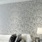 Warmiehomy Non-Woven Wallpaper Vintage Flower Pattern Damask Embossed Wallpaper Glitter 4 Pack 53cm x 10m Silver Grey for Living Room Bedroom