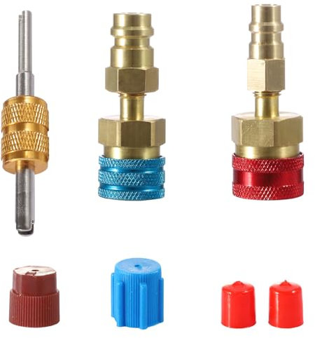 CarBole R1234yf Schnellkupplungen Auto Schnellkupplungsanschluss: 2 Stücke Messing Klimaanlage Schnellwechsler Adapter für Kältemittel