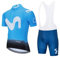 Herren Radtrikot kurzärmliges Set Radbekleidung Pro RennradJersey und Radhose mit 19D Gepolstert (Blue+White, M)