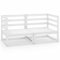 Homgoday Gartensofa, 2-Sitzer, Weiß, Massivholz, Pinosofa, Außenbereich, Paletten, Holz