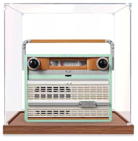 Vetrina in acrilico antipolvere progettata per Lego 10334 Vintage Radio Model Collection Protection Display Case (kit modello non incluso) (2 mm)