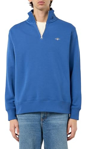 GANT Mens Half Zip Sweatshirt Rich Blue L