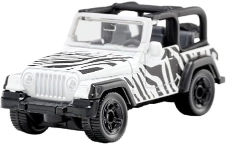 siku 1546, Jeep Wrangler Safari, Metallo/Plastica, Bianco/Nero, Auto Giocattolo per Bambini, Gancio di Traino