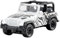 siku 1546, Jeep Wrangler Safari, Metallo/Plastica, Bianco/Nero, Auto Giocattolo per Bambini, Gancio di Traino