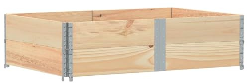 vidaXL Collar de Palet Collarín Arriate Jardinera Caja Jardín Madera Maciza Pino