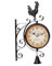 Syfunlv Bahnhofsuhr Doppelseitig, Retro Wanduhr, Gewöhnlicher Glasspiegel, New York Style Uhr, Batterie, Analog, Vintage Deko, für Bahnhof Korridoren Gärten Wohnzimmer (Style I)