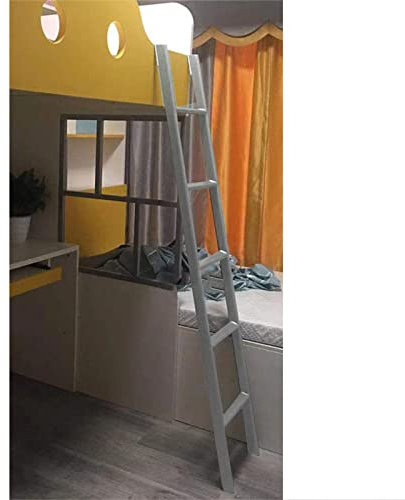 SZITW Etagenbettleiter nur ohne Bett, verstellbare Kletterleiter mit Haken für Hochbetten, seitliche Bettleiter aus Metall für Wohnmobil, Wohnheim, Camper, Wohnwagen (Farbe: Silber, Größe: 1,75 m